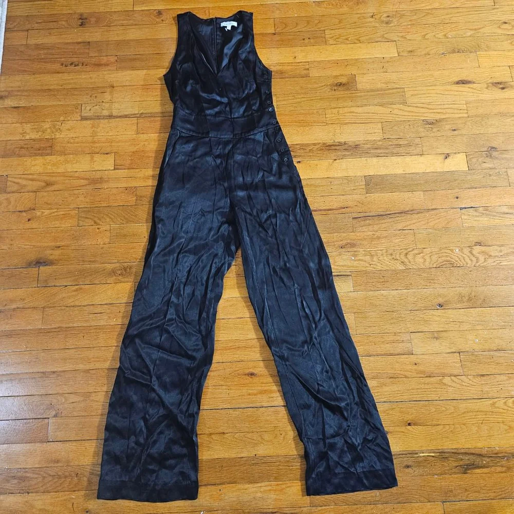 Other Stories Black Satin Jumpsuit Size 2
